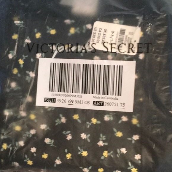 VS PINK BLACK FLORAL SMALL YELLOW & GREEN FLOWER - Picture 4 of 4